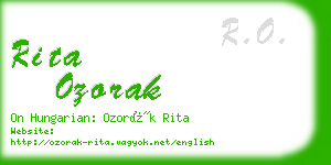 rita ozorak business card